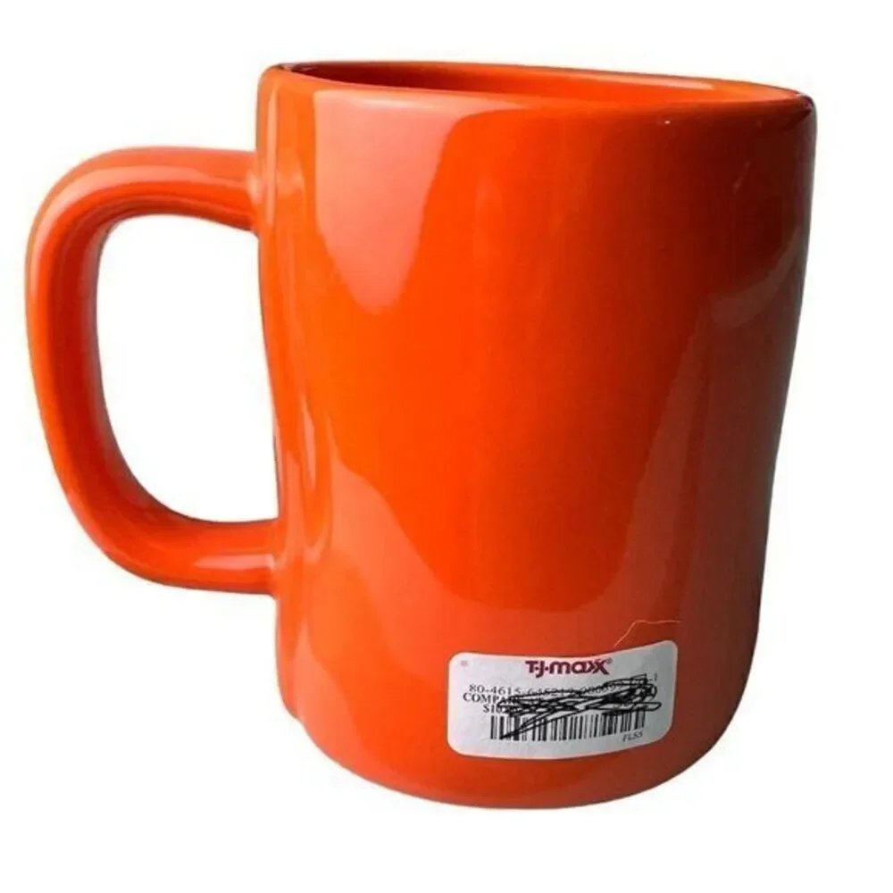 NWT 2/$20 Rae Dunn Happy‎ Halloween Mug Orange Ceramic Artisan Farmhouse